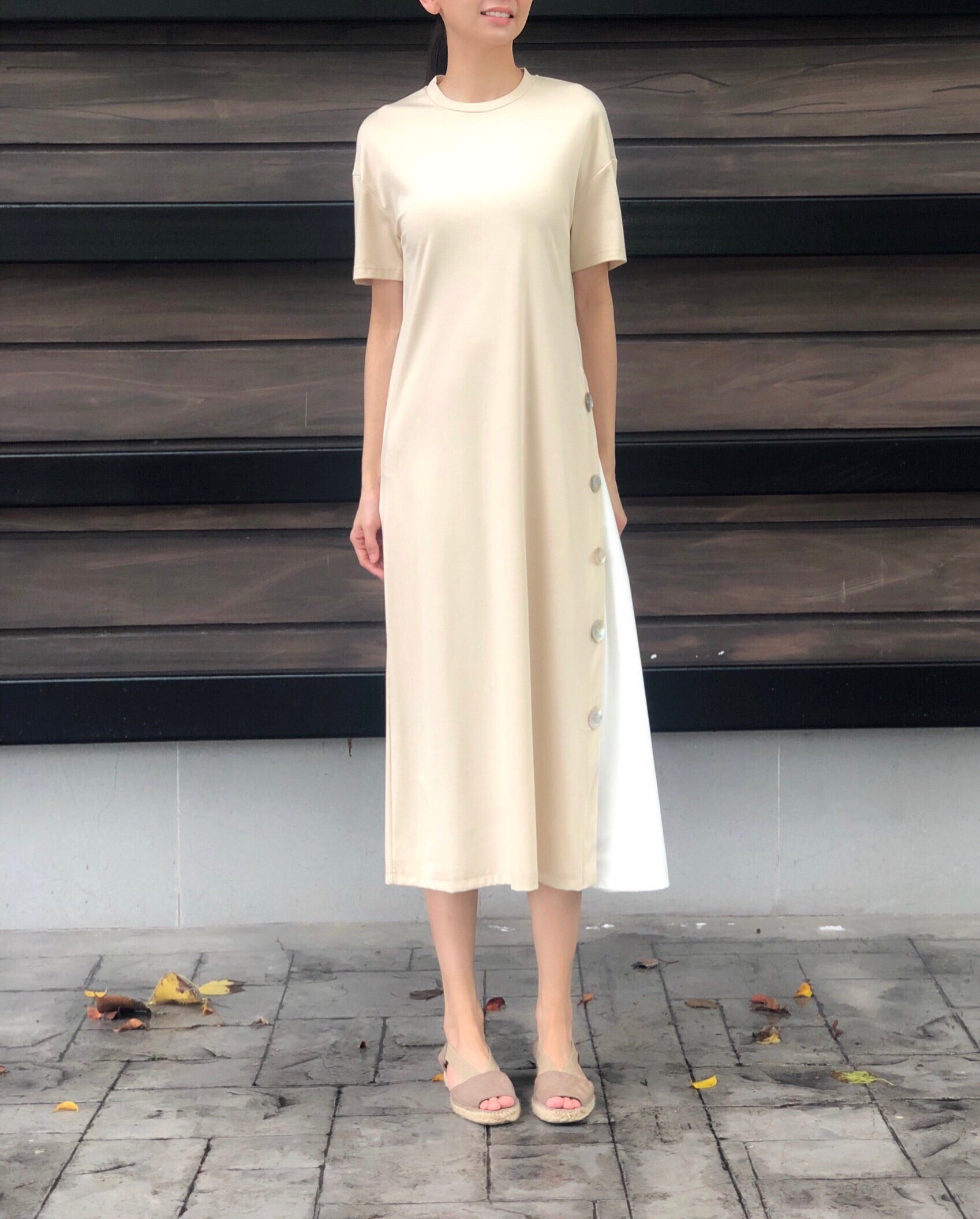 beige day dress