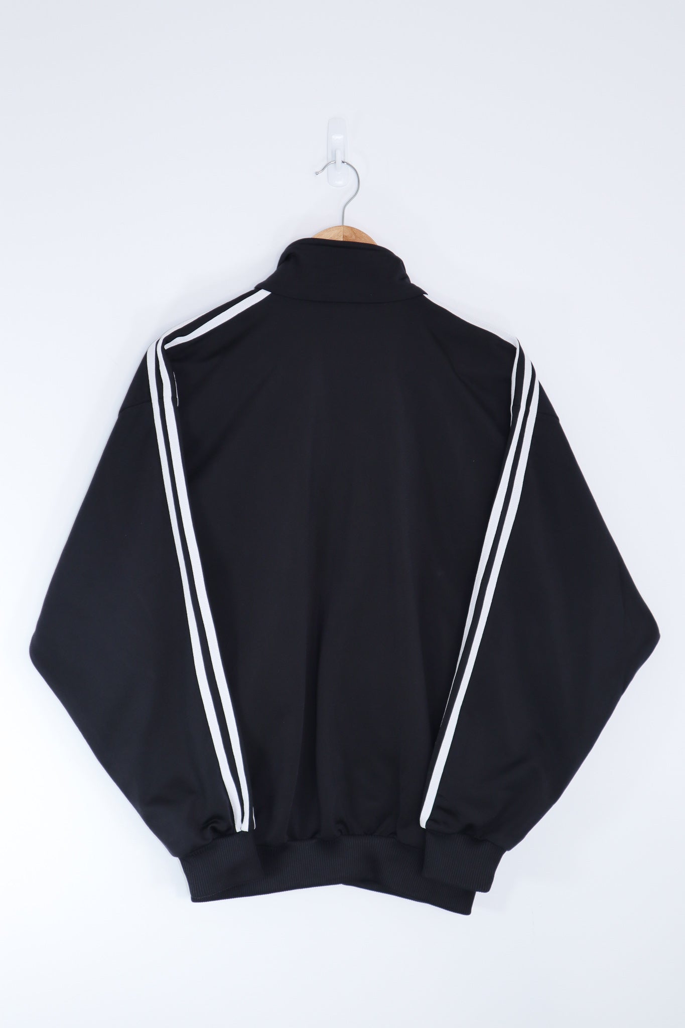 white adidas jacket with black stripes