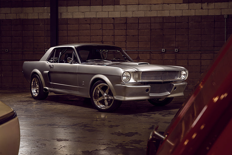 Silver 1966 Mustang Poster