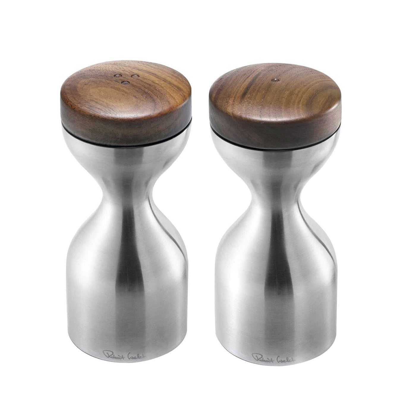 Robert Welch Drift Salt & Pepper Shakers on Walnut Stand - Luxurious  Interiors