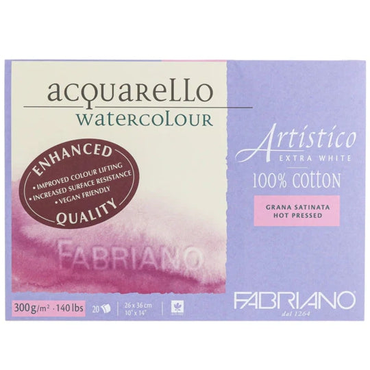 Fabriano Artistico Watercolor Paper 140lb 20 Sheet Block 12x16