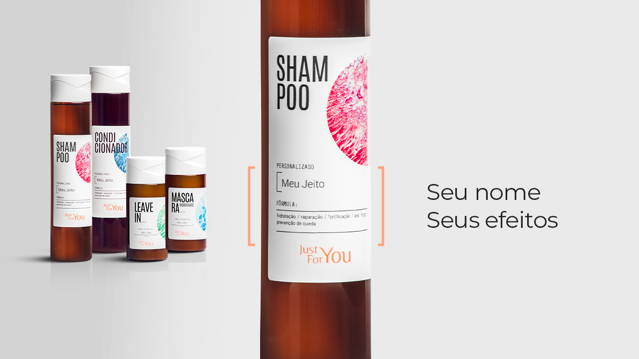 Cosméticos para cabelo personalizados JustForYou