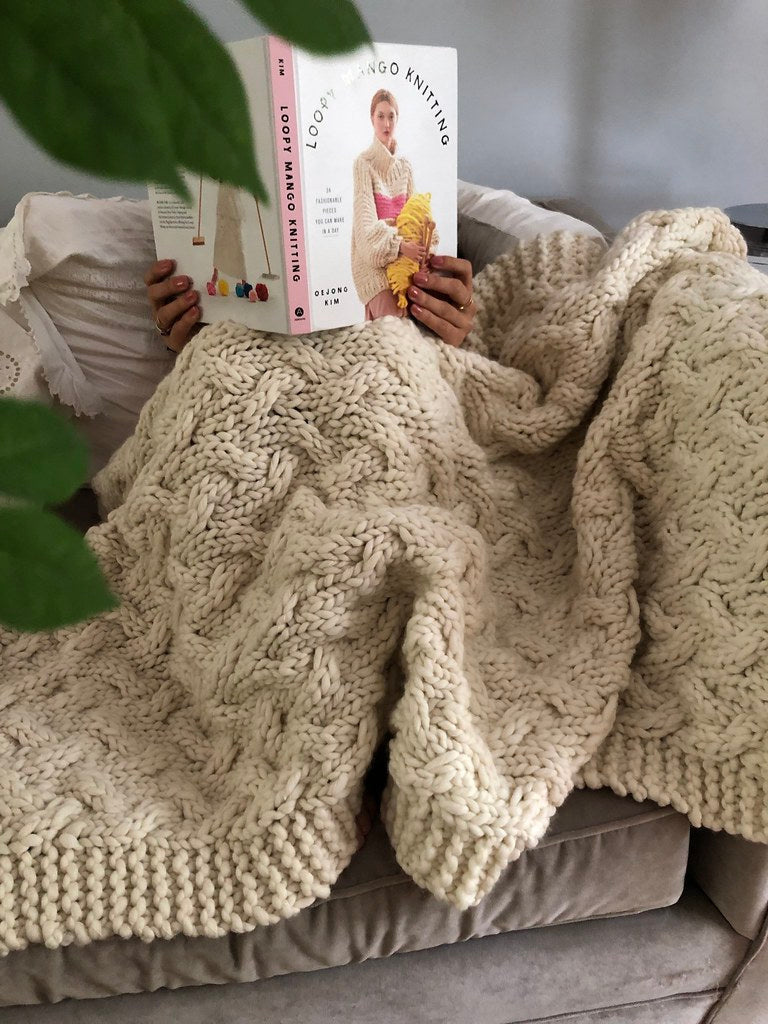 My First Cable Blanket from Looby Mango