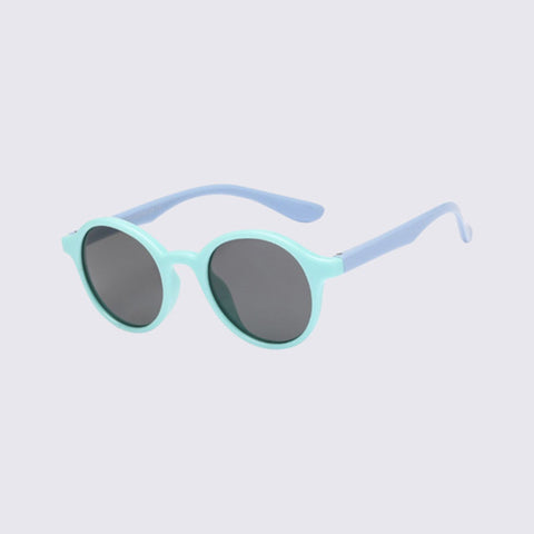 Bendi Shades in a two tone light blue centred on a grey background.
