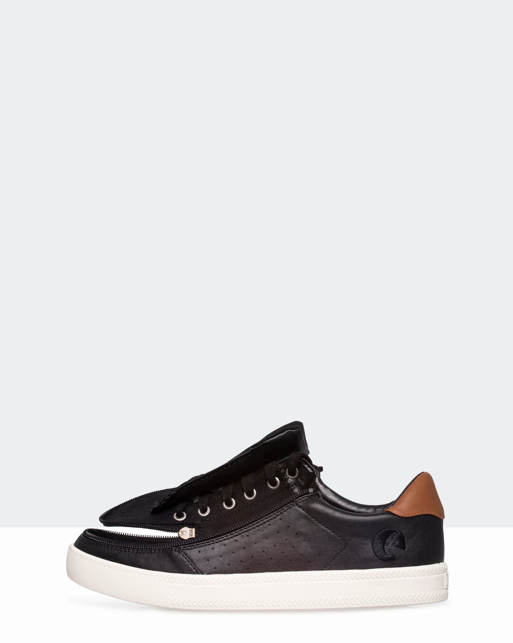 Faux Leather Sneaker (Men) - Black
