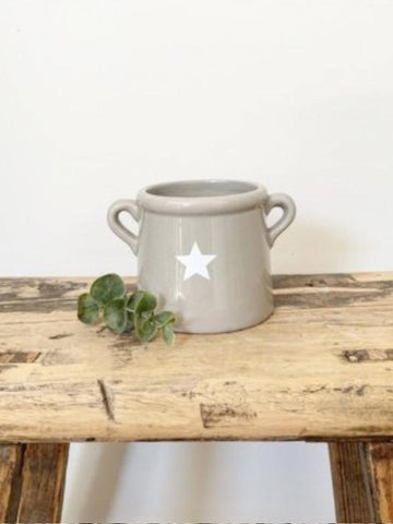 Small Grey Star Pot with Jug Ears