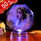 Personalized Colorful Lights Crystal Photo Ornaments