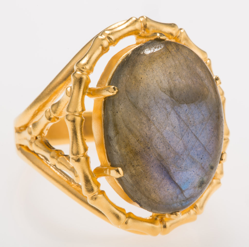 Bamboo Labradorite Ring – Van H. Jewelry
