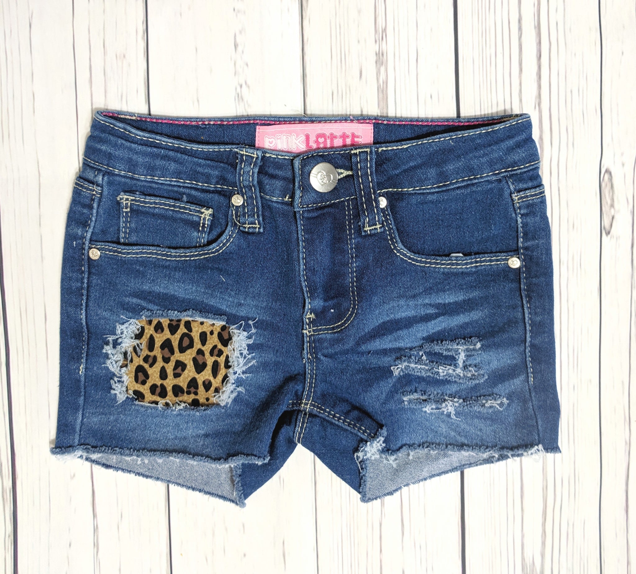 leopard jean shorts