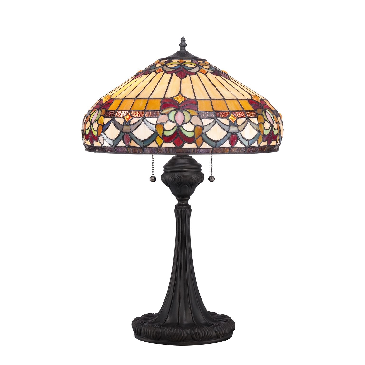 ePlafoniera - Lampa stołowa w stylu Tiffany Belle Fleur - Quoizel  68cm / 2xE27