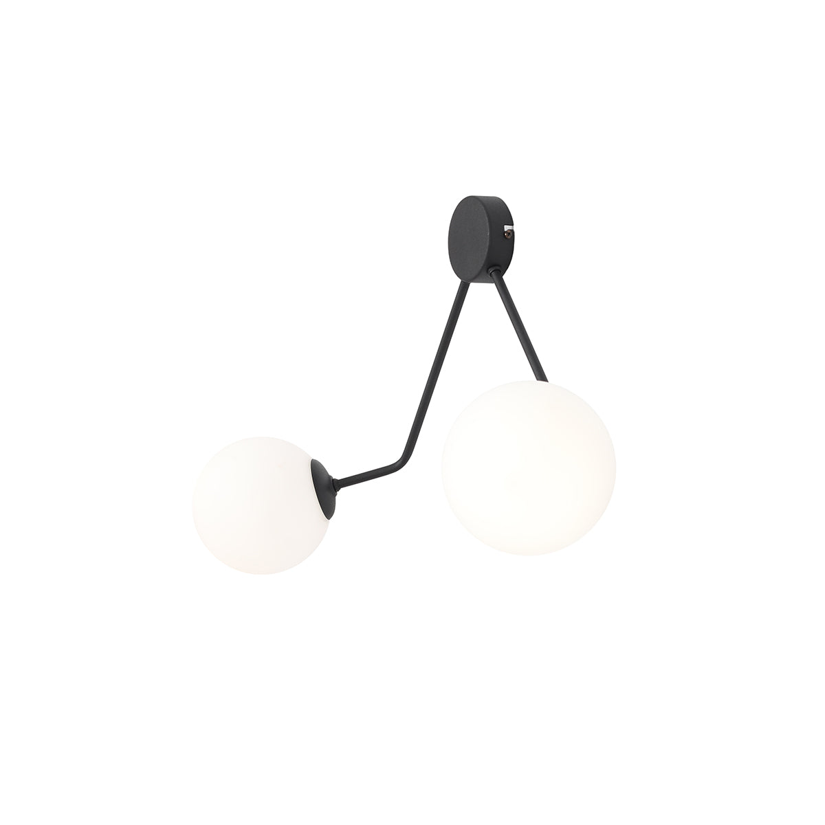 ePlafoniera - Czarna lampa ścienna - kinkiet, białe kule 2x14cm (E14) Aldex (Holm) 1082D1