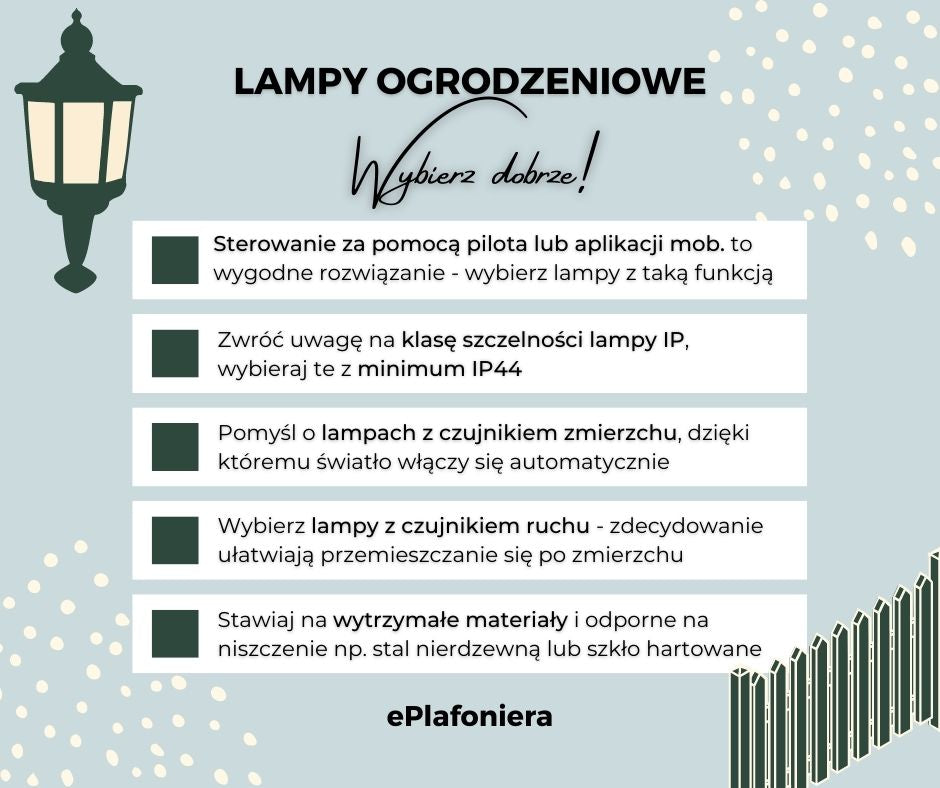 Co warto wziąć pod uwagę, aby lampy ogrodzeniowe spisały się na medal?