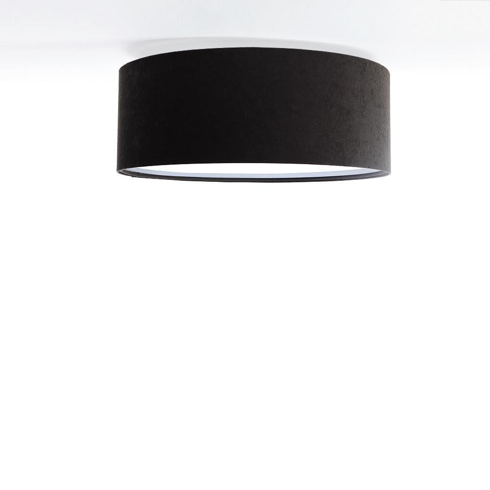 ePlafoniera - Welurowa lampa sufitowa - czarny plafon abażur do salonu sypialni 2xE27 (090-007) ręcznie robiony
