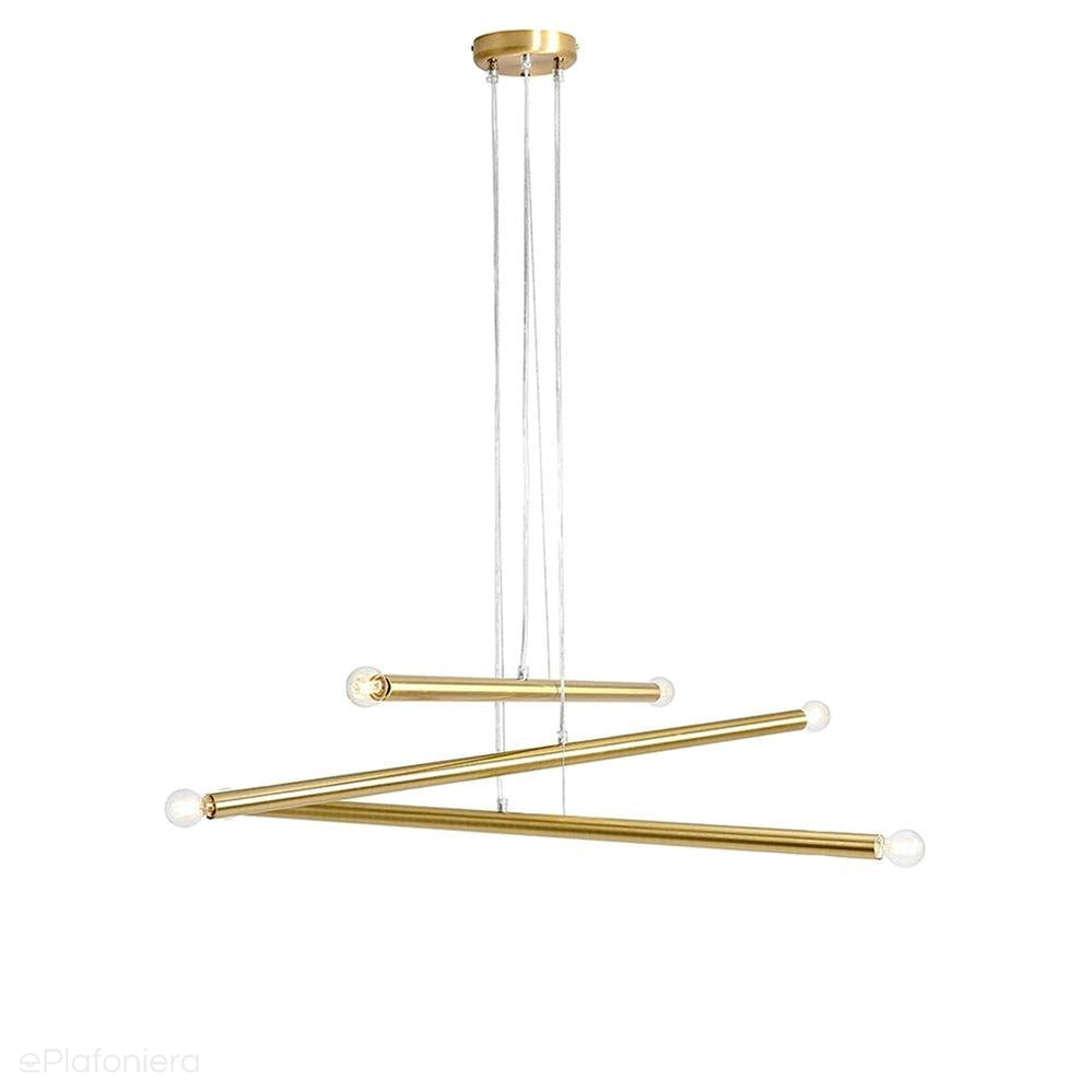 ePlafoniera - Żyrandol do salonu, biura - mosiężna lampa wisząca rurki (6xE14) Aldex (tubo) 1072K40