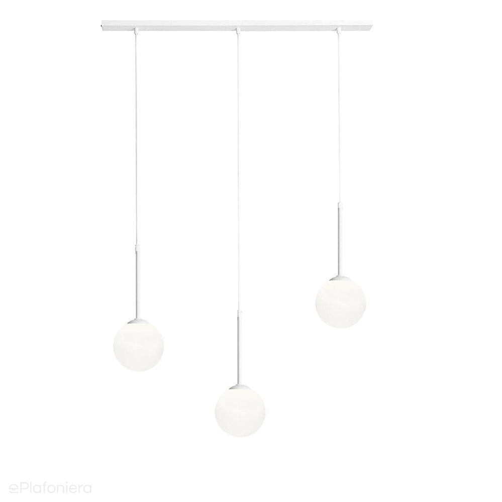 ePlafoniera - Lampa wisząca, zawiesie białe (3x14cm) trzy mleczne kule (3xE14) Aldex (Bosso) 1087E