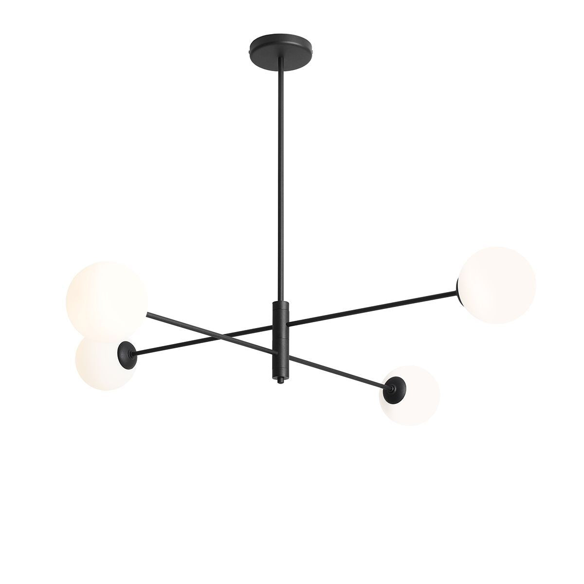 ePlafoniera - Czarna lampa regulowana Homme - Aldex, żyrandol, białe kule 4x14cm (E14) 1090PL-L1