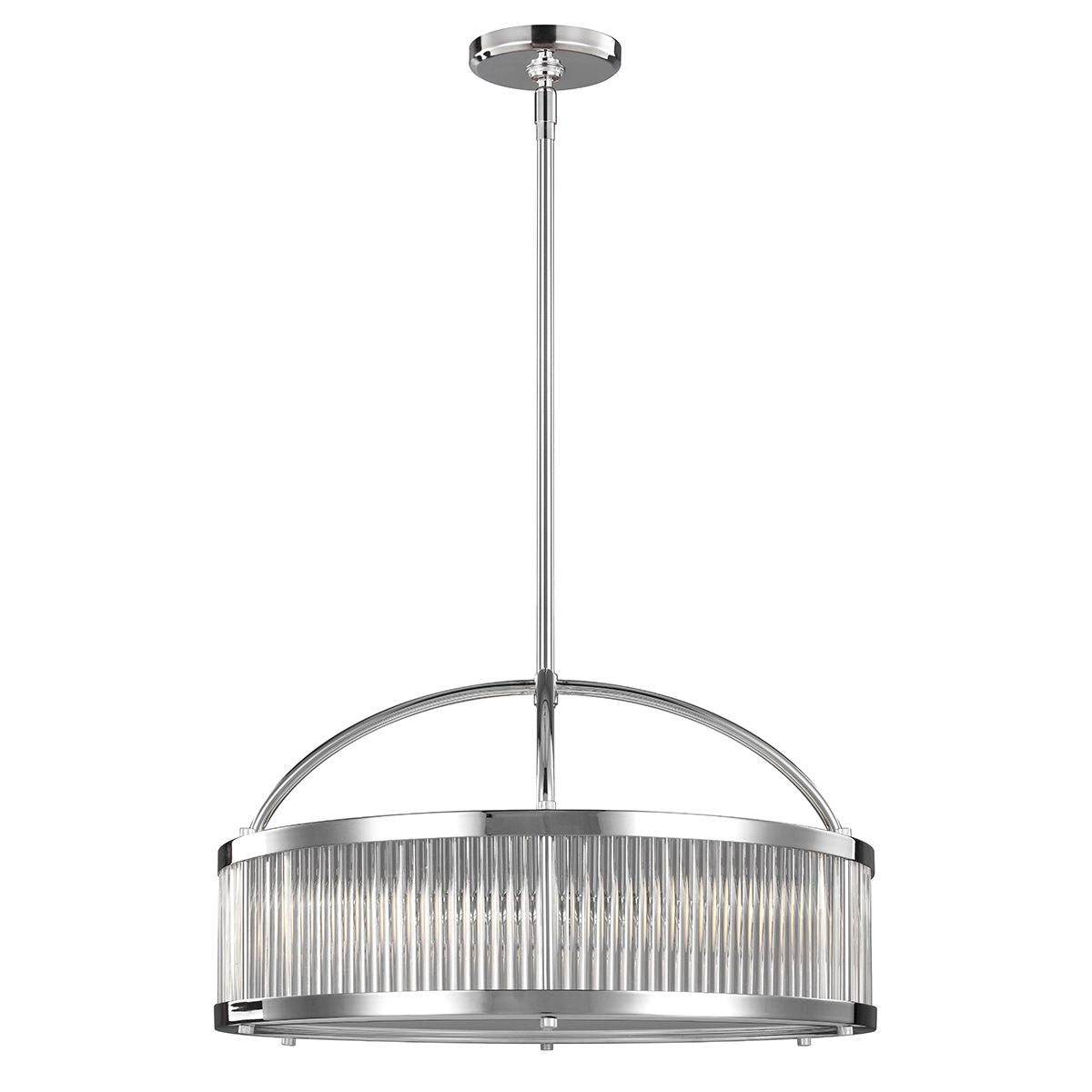 ePlafoniera - Lampa do łazienki 54cm wisząca szklana - chrom (G9 6x4W) Feiss (Paulson)