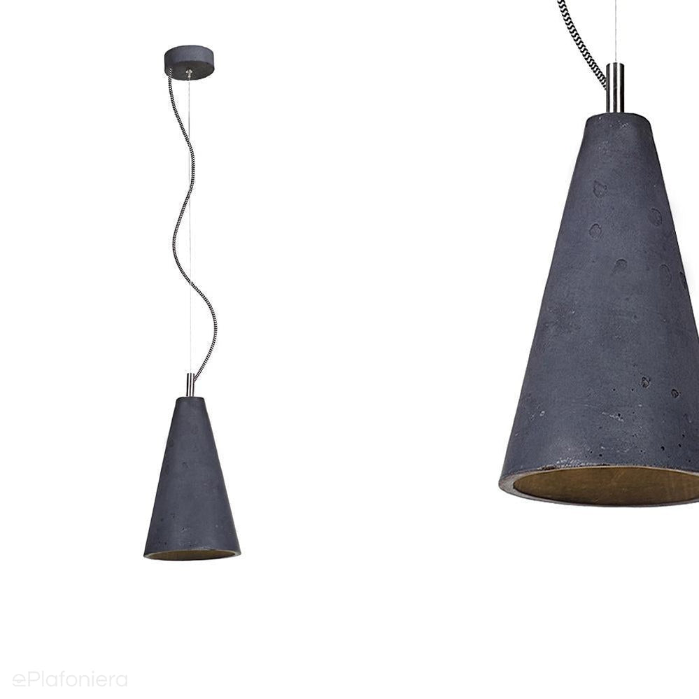 ePlafoniera - Betonowa lampa - wisząca nowoczesna industrialna, do salonu kuchni (19cm 1xE27) (Kobe 2) Loftlight