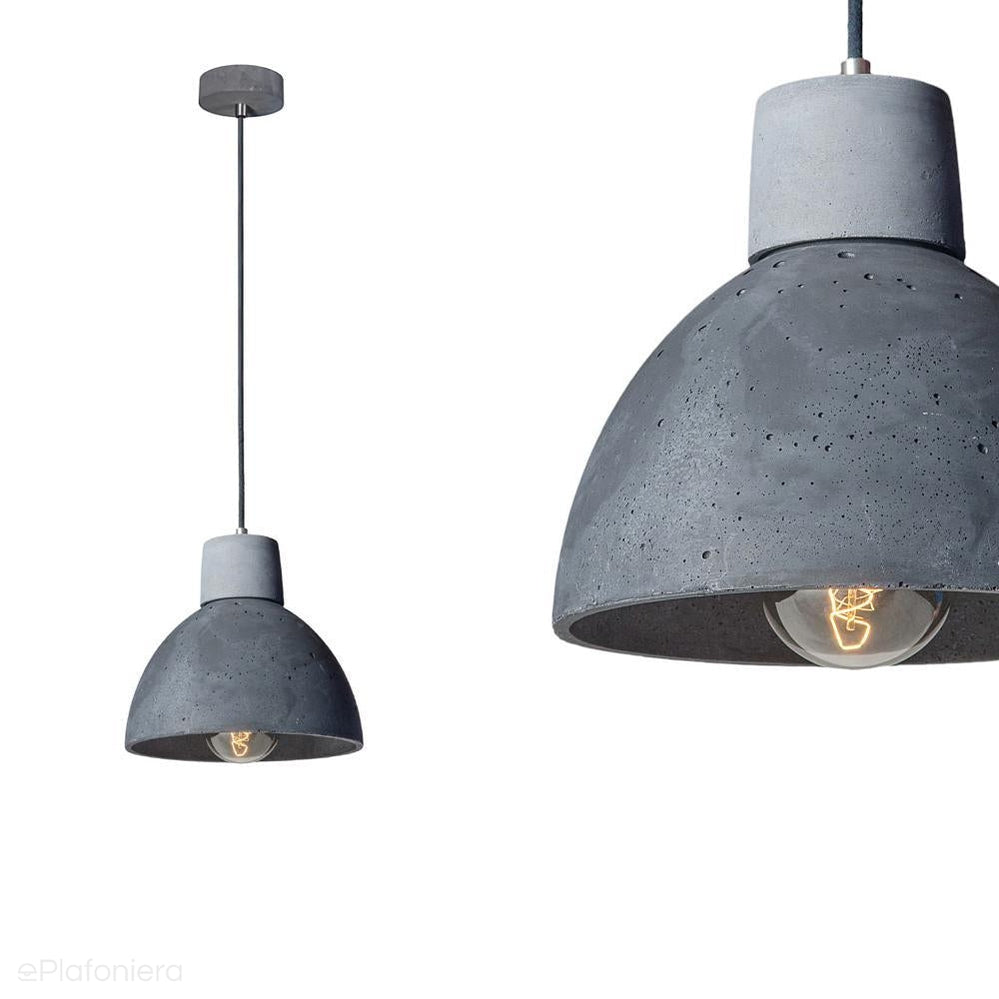 ePlafoniera - Betonowa lampa dwukolorowa - wisząca nowoczesna industrialna, do salonu kuchni (1xE27) (Korta 1) Loftlight