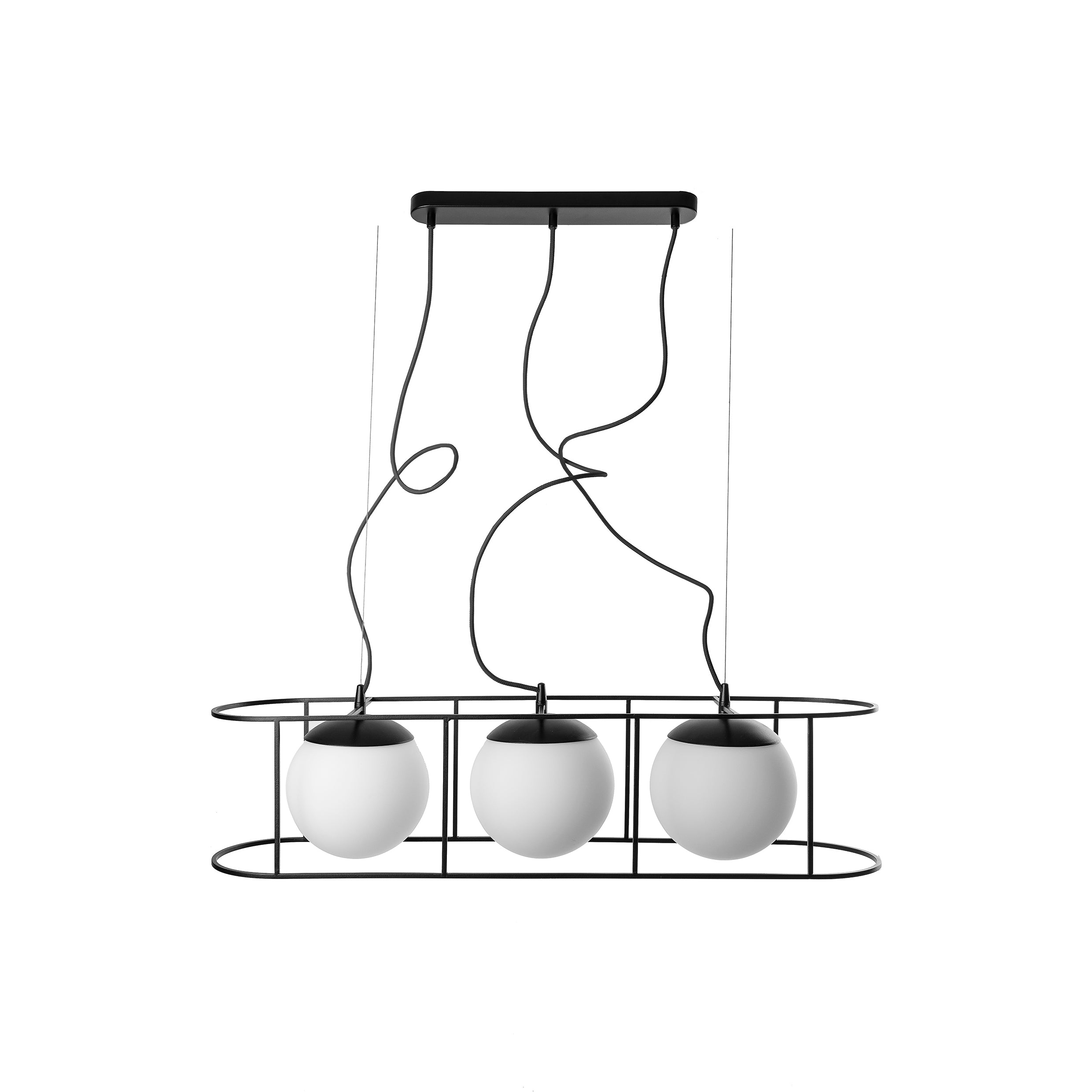 ePlafoniera - Kuglo D - потрійна підвісна лампа над столом, для кухні та їдальні Ummo