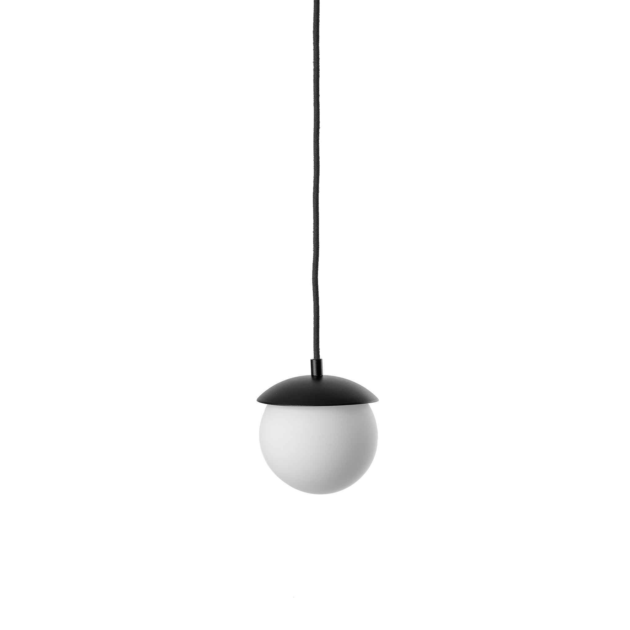 ePlafoniera - Biała kula Kuul F 15 cm - czarna lampa wisząca do salonu, sypialni i kuchni Ummo