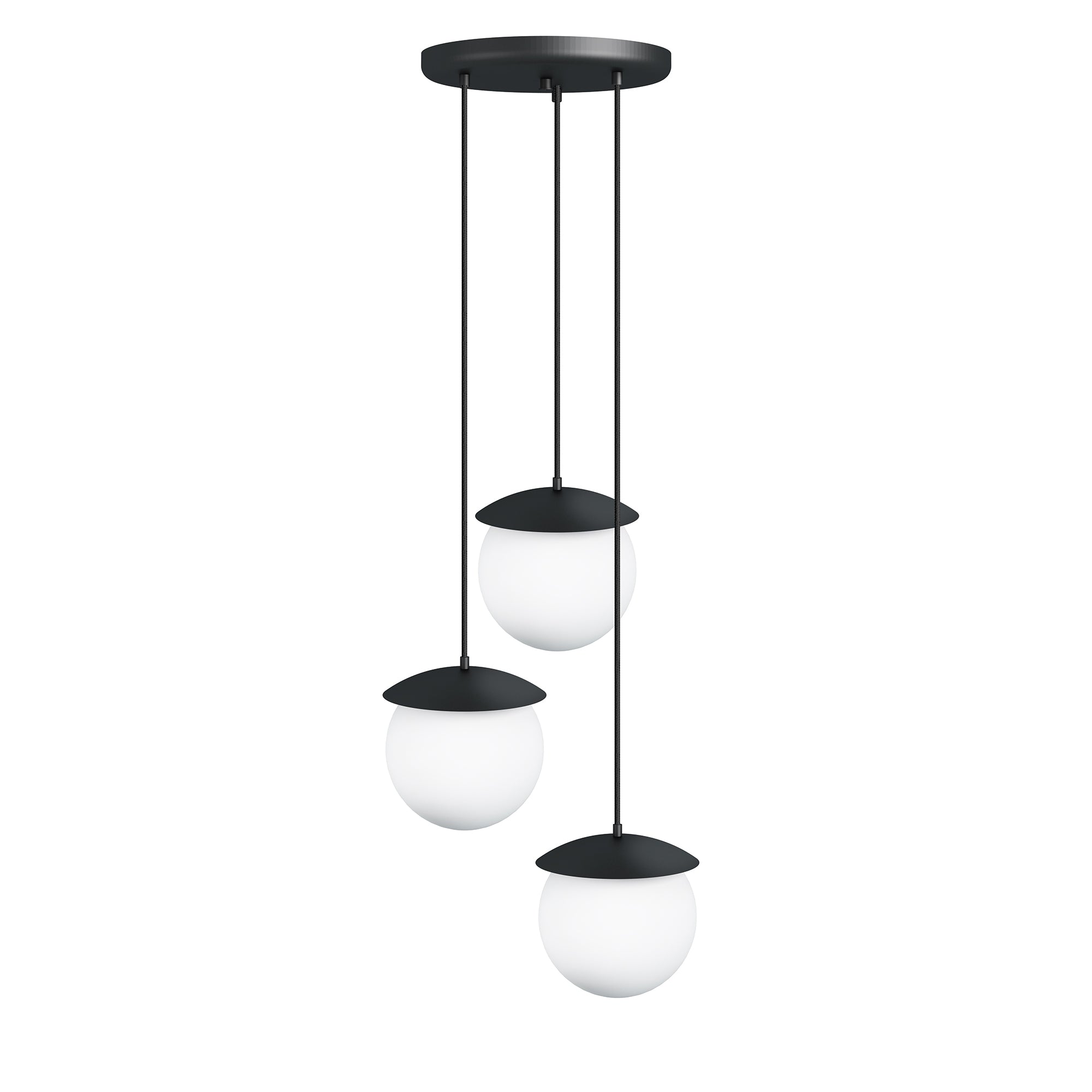 ePlafoniera - Kuul G3-K чорний підвісний світильник для вітальні та кухні - плафони 20 см Ummo