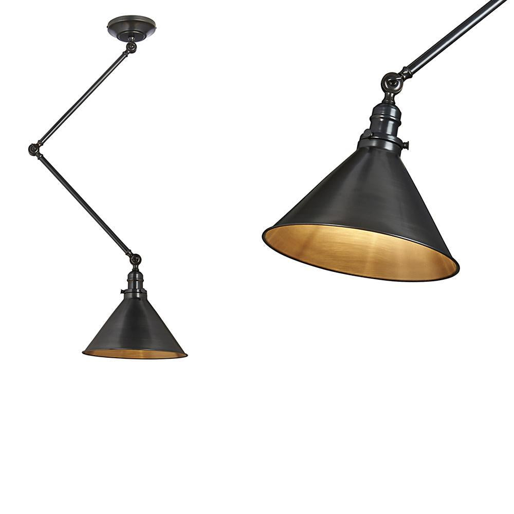 ePlafoniera - Металева лампа (стара бронза) підвісна або настінна - регульована настінна лампа (1xE27) Elstead (Прованс)