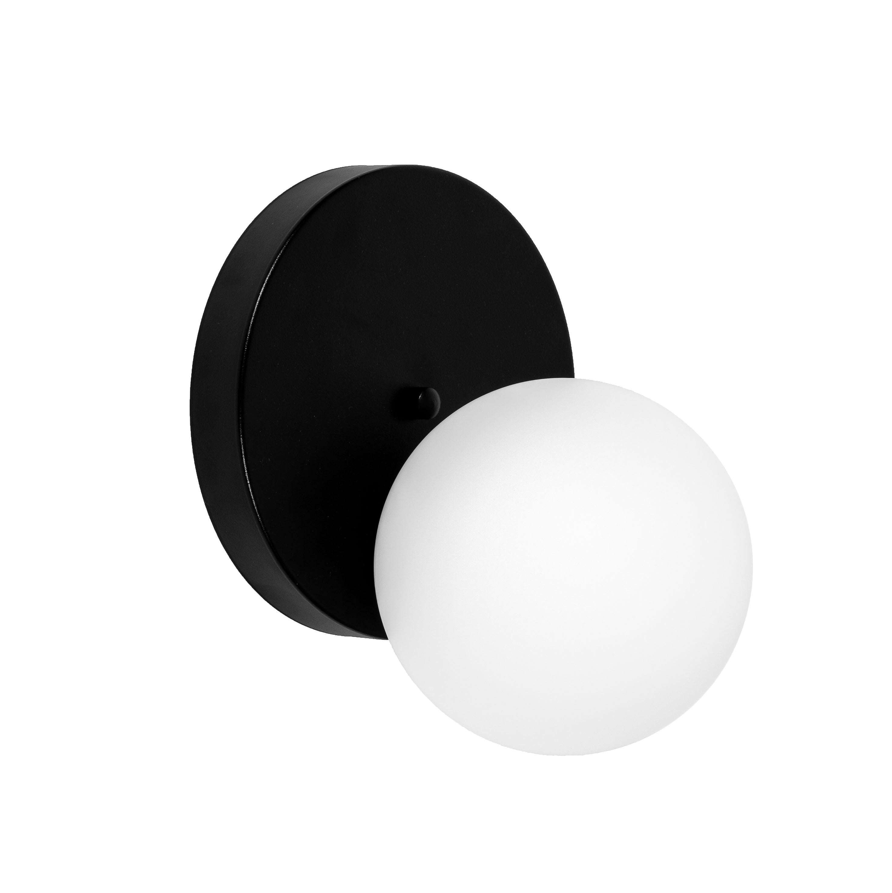 ePlafoniera - Refa - czarna lampa ścienna kula, kinkiet do sypialni i łazienki Ummo