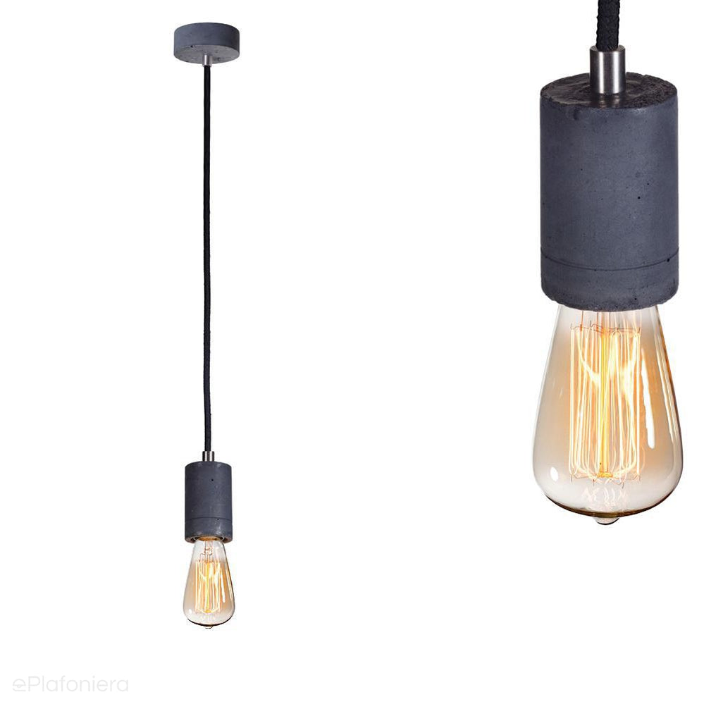 ePlafoniera - Betonowa lampa wisząca - nowoczesna industrialna, do salonu sypialni (1xE27) (Kalla) Loftlight
