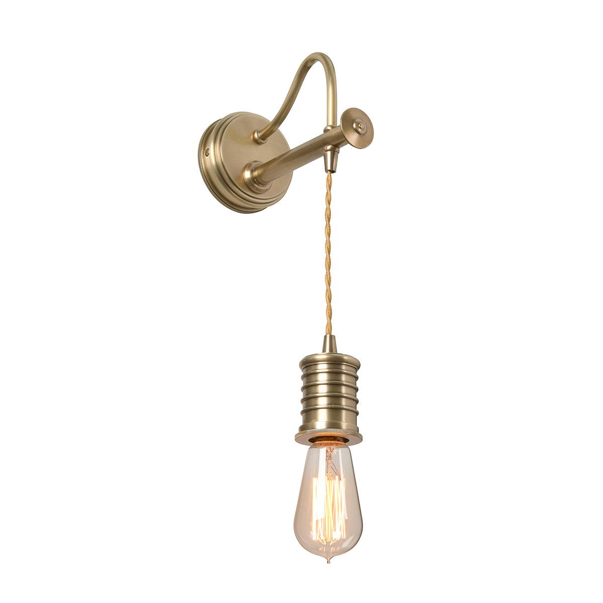 ePlafoniera - Латунний настінний світильник - підвісна лампочка Douille - Elstead, настінний світильник для спальні / вітальні (1xE27)