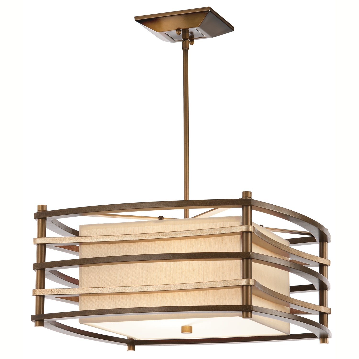 ePlafoniera - Lampa w stylu retro do salonu i sypialni z lnianym abażurem 45 cm - Moxie, Kichler