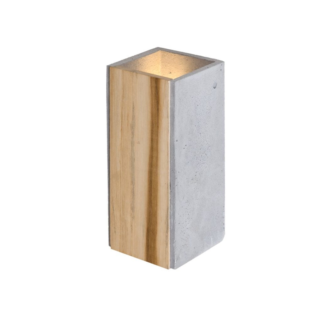 ePlafoniera - Betonowy kinkiet - drewno, lampa ścienna do salonu sypialni kuchni (2x GU10) (Orto Teak) Loftlight
