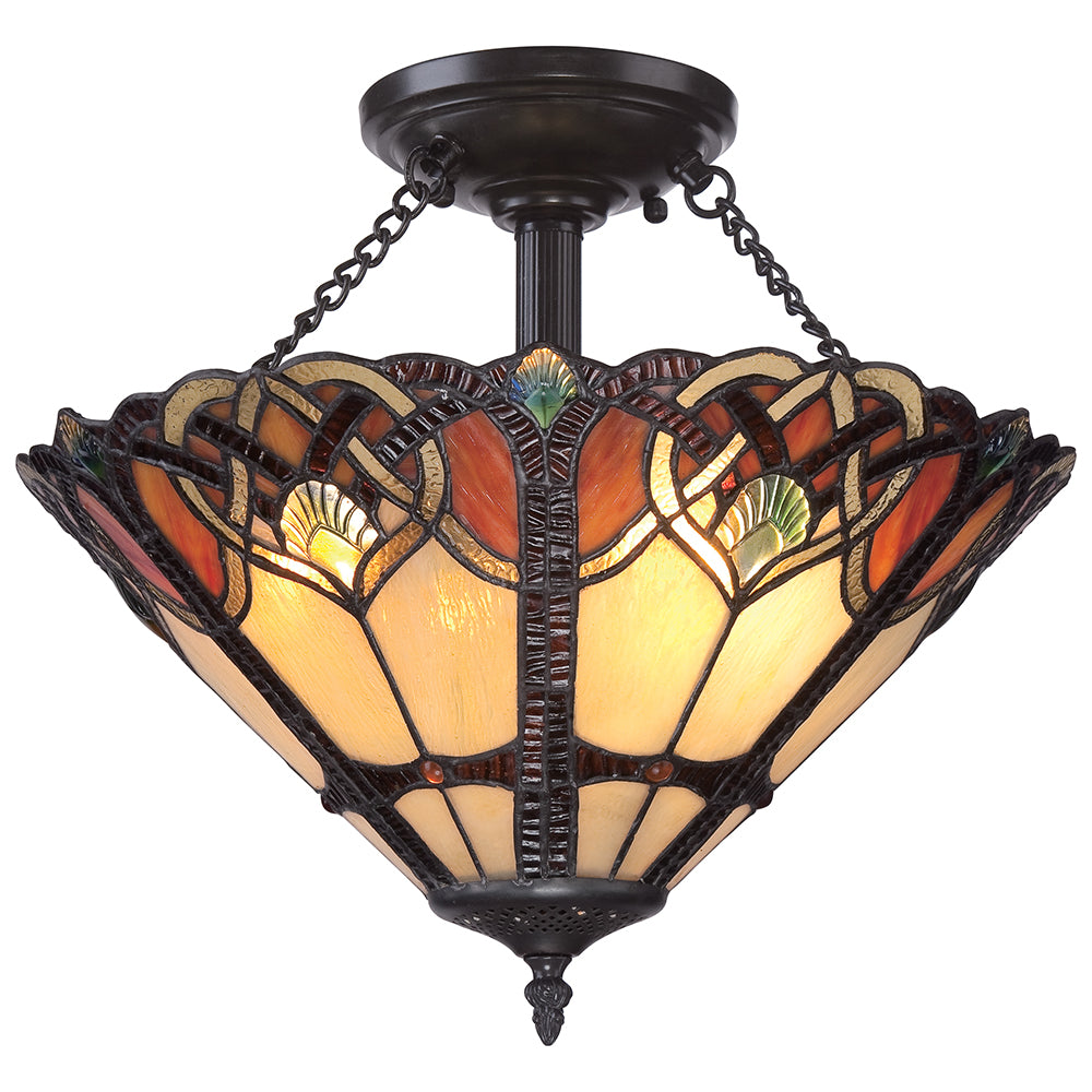 ePlafoniera - Tiffany lampa witrażowa sufitowa Cambridge, Quoizel