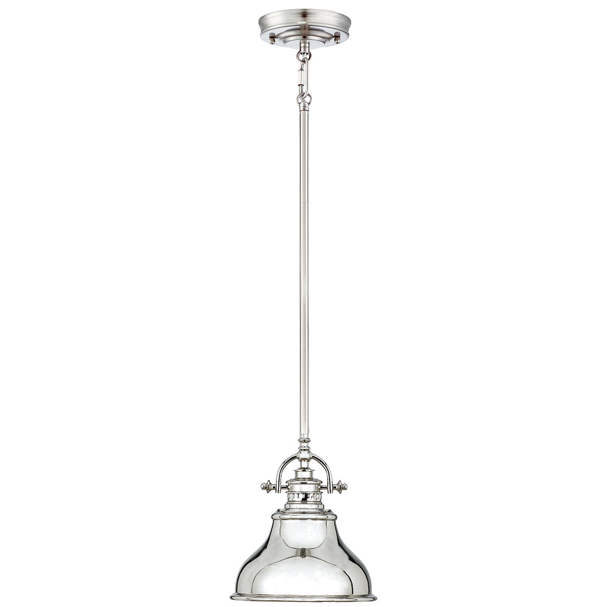 ePlafoniera - Industrialna lampa wisząca ze srebrem Emery 20cm - Quoizel