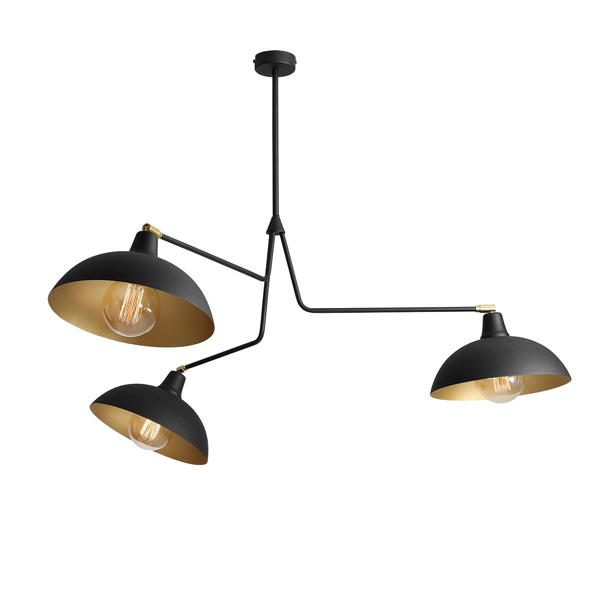 ePlafoniera - Czarna industrialna - loftowa lampa wisząca (żyrandol 3xE27) Aldex (Espace) 1036E1