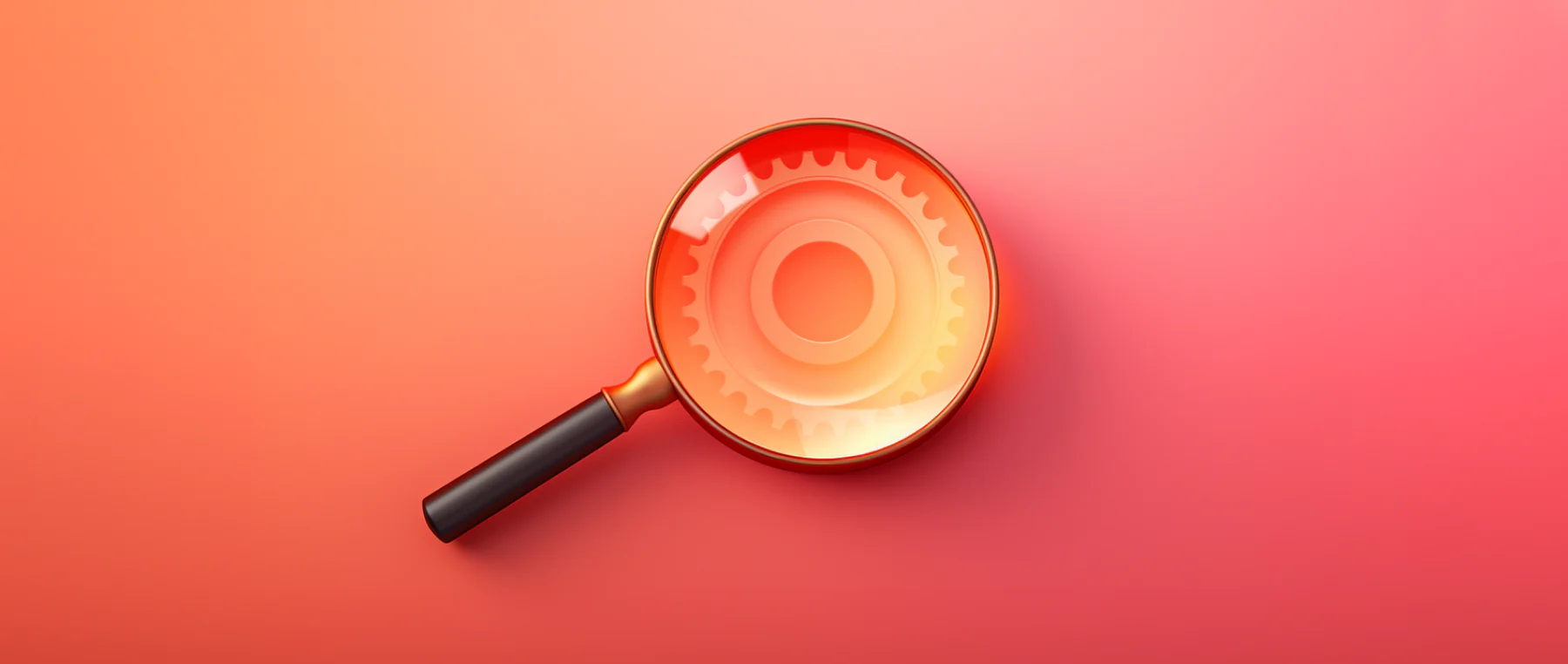 Loupe sur une icône d'engrenage : outils SEO gratuits.