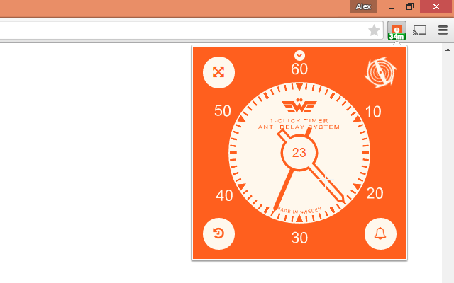 1-Click Timer une extension Chrome