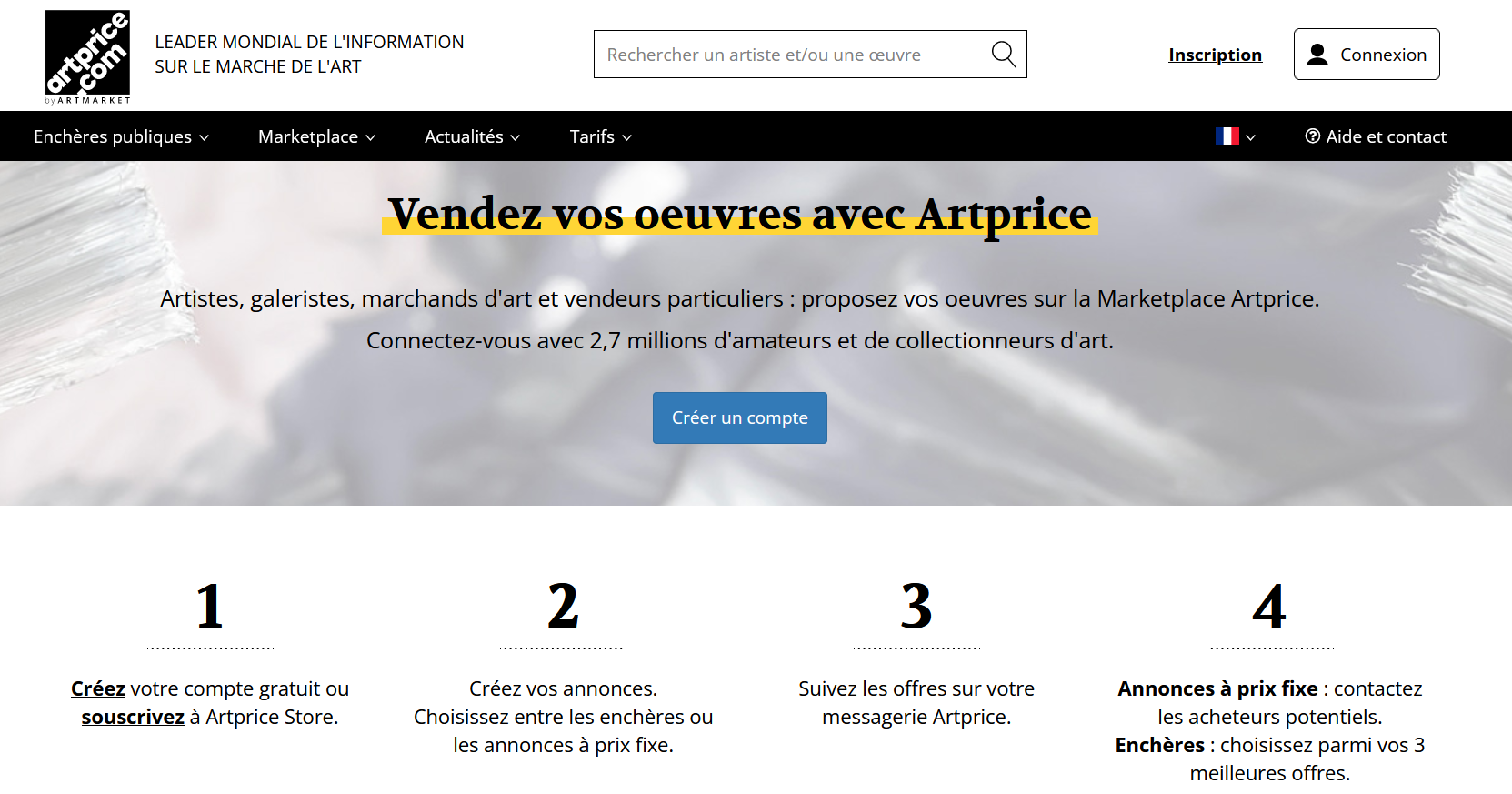 vendre des oeuvres sur Artprice