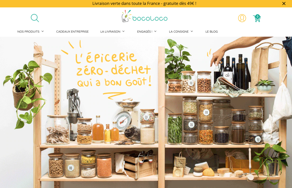 La boutique Shopify Bocoloco propose une livraison gratuite au-delà de 49 €.