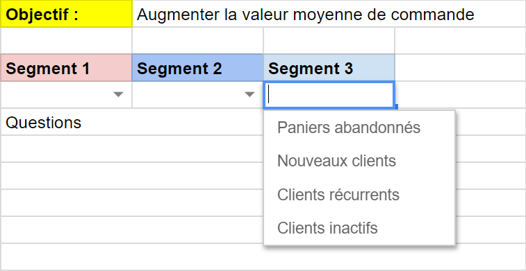 segments ciblés