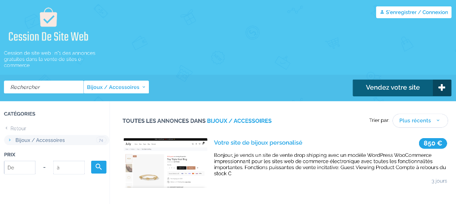 Cession de site web