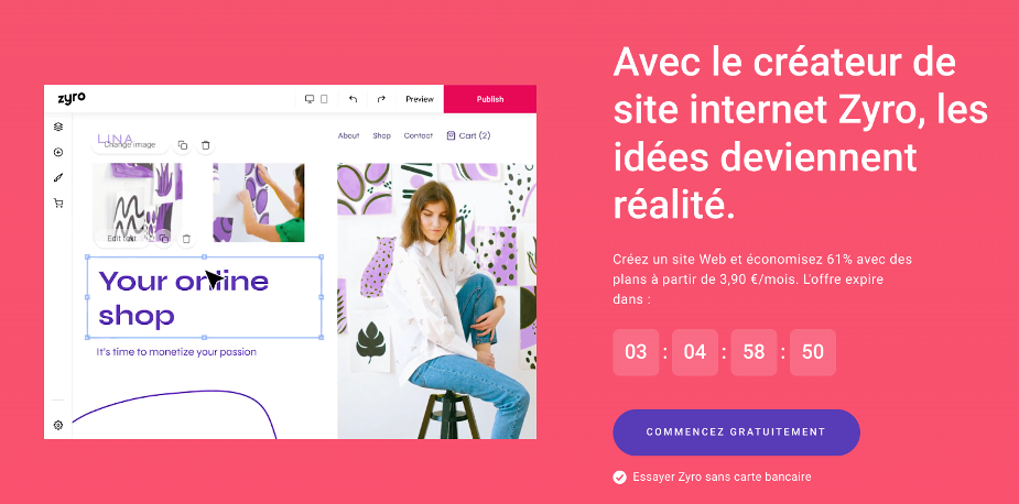 Créer un site Internet avec Zyro