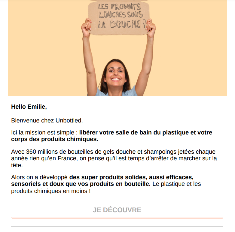 Exemple e-mail d'accueil