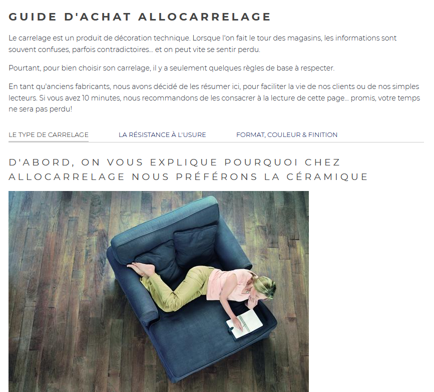 guide de vente Allocarrelage