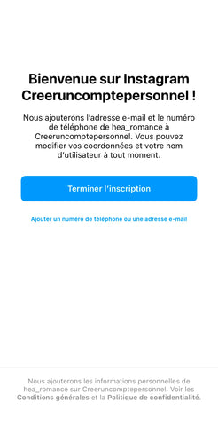 Créer un compte Instagram