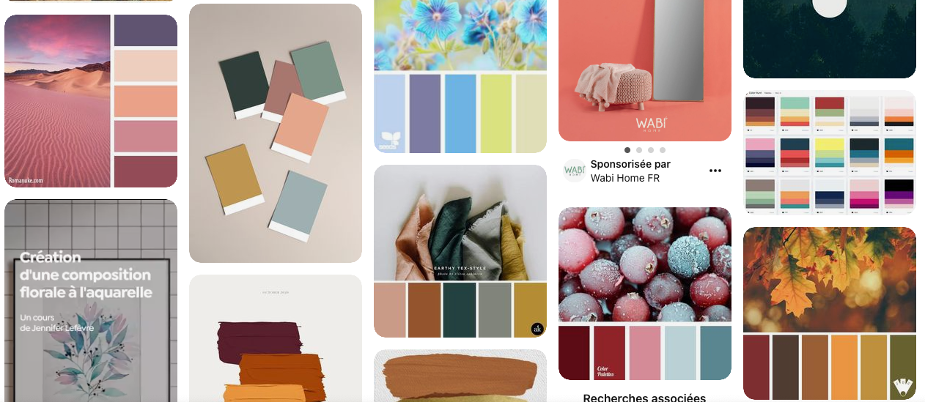 Palette de couleurs Pinterest