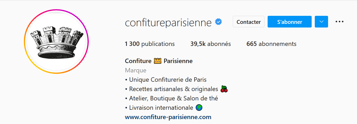 Confiture Parisienne bio Insta 