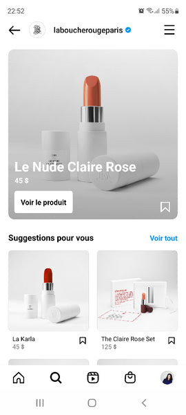 Compte Instagram de la marque La Bouche Rouge 