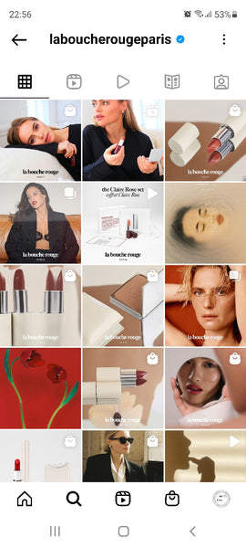 Compte Instagram de la marque La bouche rouge Paris 