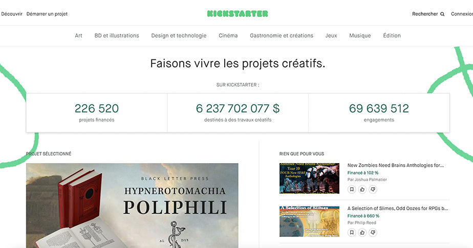 Plateforme financement participatif Kickstarter